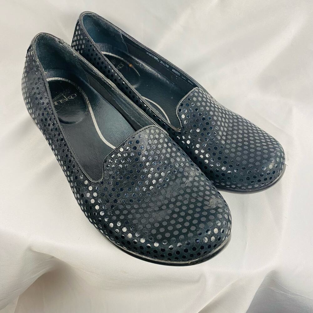 Dansko Black Polka Dot Olivia Flat Loafer Size 38 - Picture 2 of 10